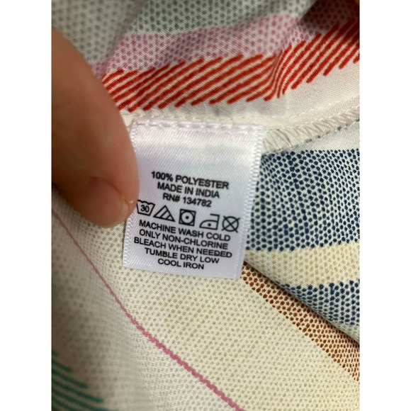 Hint of Blush Striped Drawstring Waist V-Neck Tunic Boho Western Prairie 353 - Picture 5 of 6